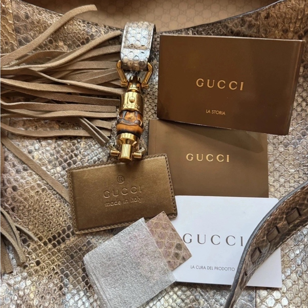 GUCCI Jackie Bag Python leather Hobo Large Bag Bo… - image 2